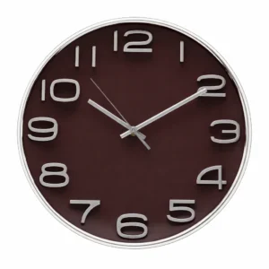 WH-6712 RELOJ MARRÓN CIRCULAR DE PARED 33 CM