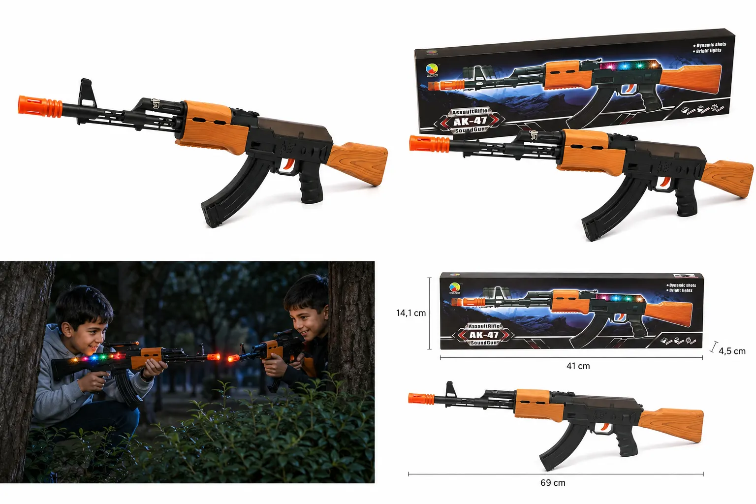 JUGUETE RIFLE AK -7 CON LUZ Y SONIDO 998-03 - Imagen 5