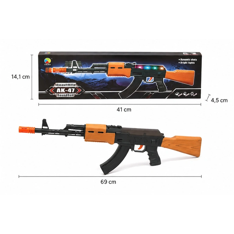 JUGUETE RIFLE AK -7 CON LUZ Y SONIDO 998-03 - Imagen 3