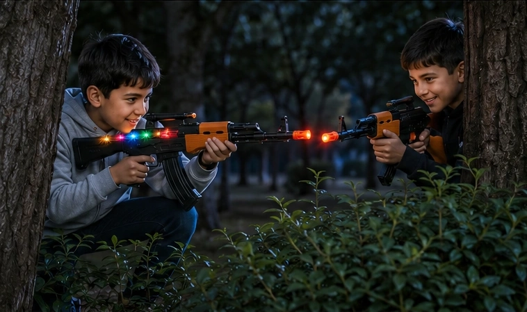 JUGUETE RIFLE AK -7 CON LUZ Y SONIDO 998-03 - Imagen 4