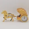 CARRUAJE DORADO PLATEADO RELOJ DESPERTADOR CK-2462
