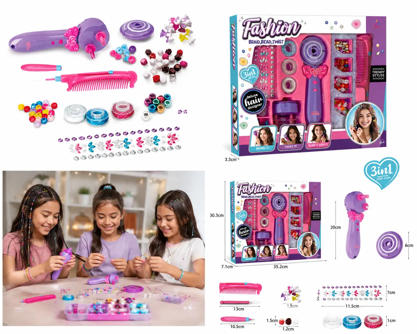 SET DE TEJIDO y TRENZADO PARA EL CABELLO 88063 - Imagen 5