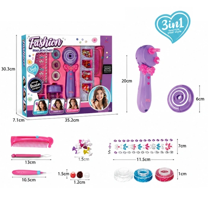 SET DE TEJIDO y TRENZADO PARA EL CABELLO 88063 - Imagen 3