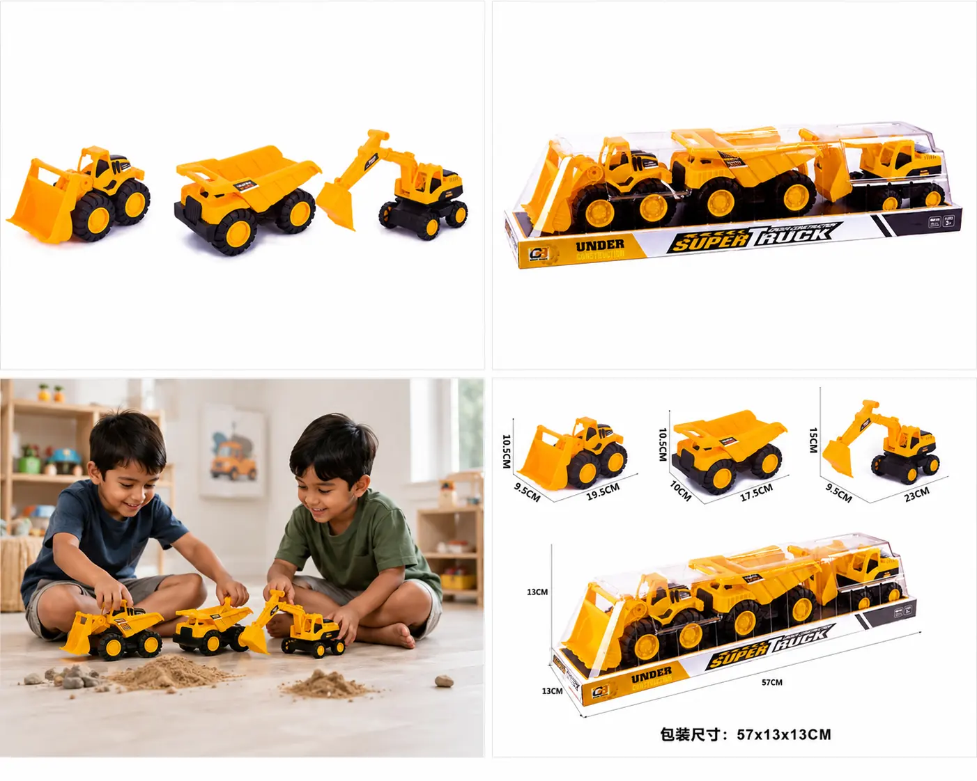 SET DE CAMIONES CONSTRUCCIÓN A FRICCIÓN 988-08 - Imagen 5